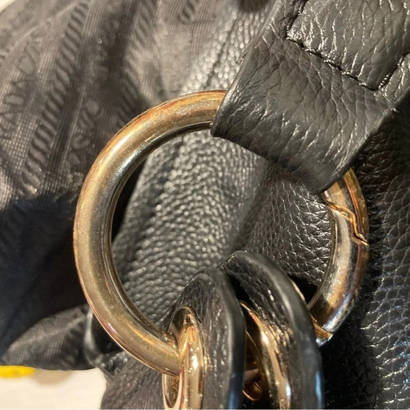 PRADA Leather Boho Half Moon Gold Metal Hardware and Zipper Tassel Shoulder Bag - Picture 15 of 15